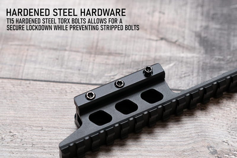 Monstrum Store Shrapnel Offset Picatinny Riser Mount with Recoil Stop Base | 14 Slot 5 inch | High Profile - Image 4